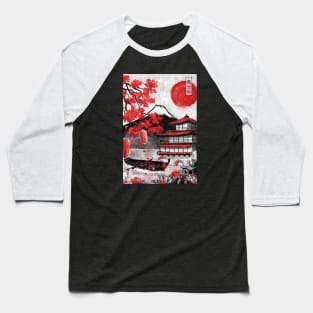 Japan Boat Temple Baseball T-Shirt